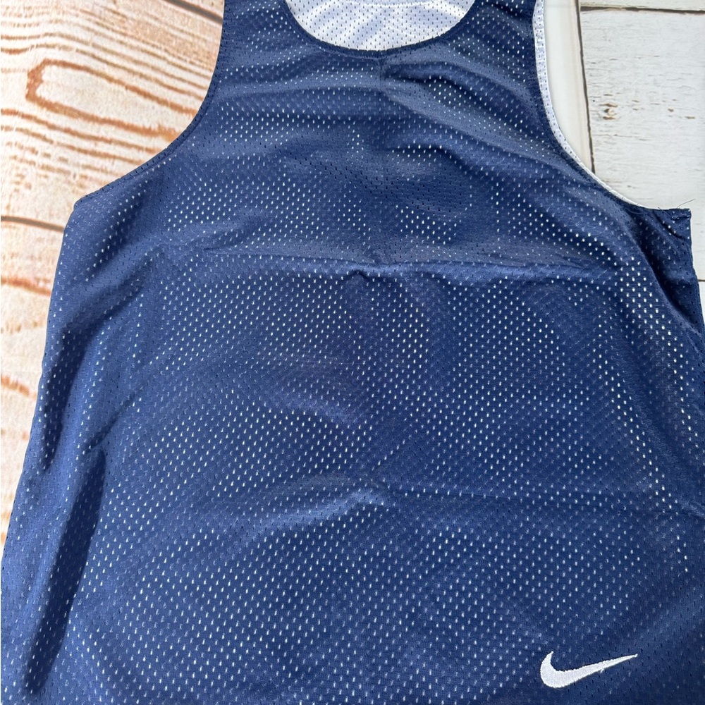 Nike Dark Blue Mesh Tank with White Swoosh